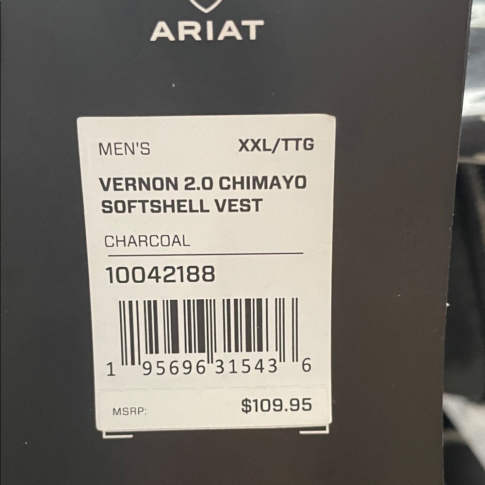 Ariat Vernon 2.0 chimayo softshell vest. XXL charcoal - Picture 9 of 9